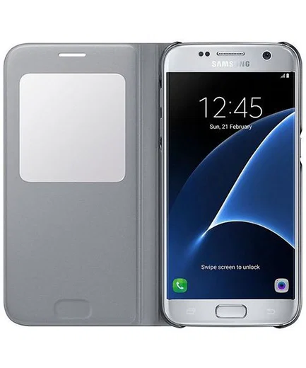 Samsung Galaxy S7 S-View Cover Zilver Origineel afbeelding 2