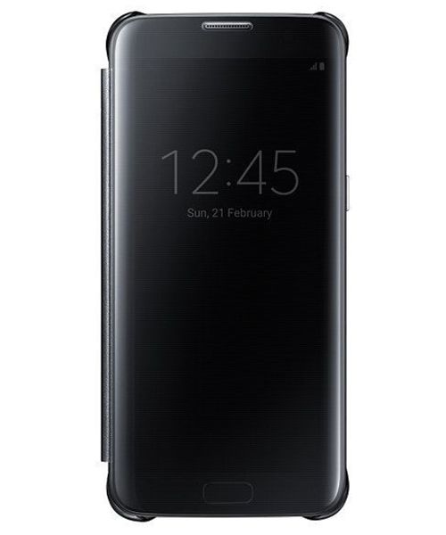 Samsung Galaxy S7 Edge Clear View Flip Case Zwart afbeelding 1
