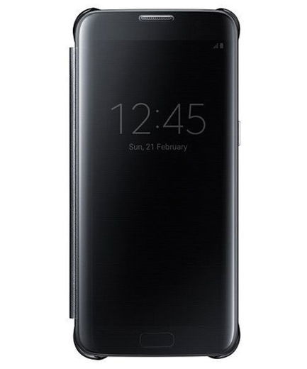 Samsung Galaxy S7 Edge Clear View Flip Case Zwart afbeelding 1