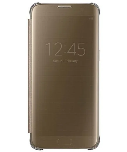 Samsung Galaxy S7 Edge Clear View Flip Case Goud afbeelding 1
