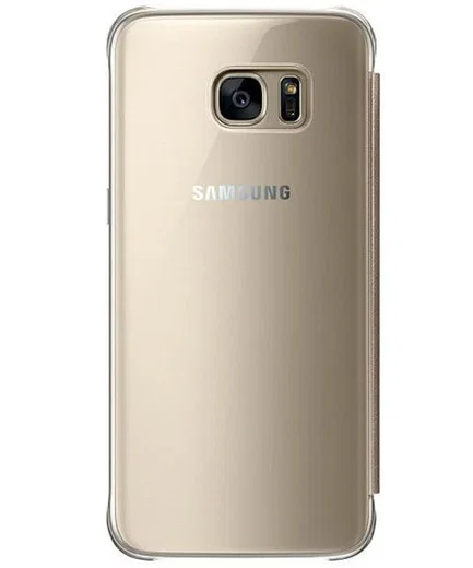 Samsung Galaxy S7 Edge Clear View Flip Case Goud afbeelding 3