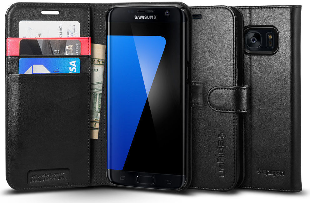 Spigen Wallet S Flip Hoesje Samsung Galaxy S7 Edge Black afbeelding 1