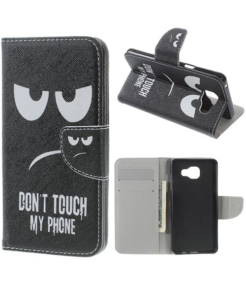 Samsung Galaxy A5 (2016) Portemonnee Flip Hoesje Don't Touch My Phone afbeelding 1