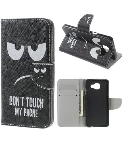 Samsung Galaxy A5 (2016) Portemonnee Flip Hoesje Don't Touch My Phone afbeelding 1