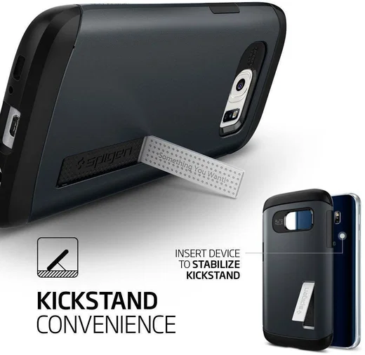 Spigen Slim Armor Case Samsung Galaxy S7 Metal Slate afbeelding 6