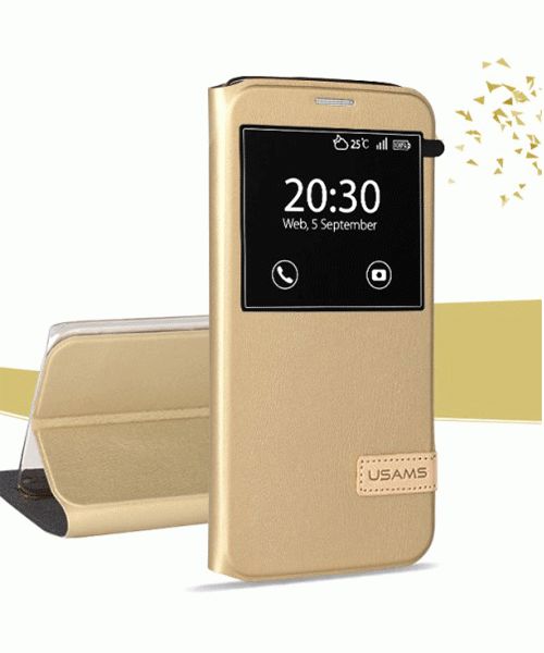 USAMS Muge Series Samsung Galaxy S7 Edge Stand Bookcase Goud afbeelding 2