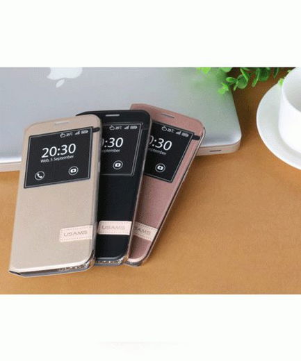 USAMS Muge Series Samsung Galaxy S7 Edge Stand Bookcase Goud afbeelding 5