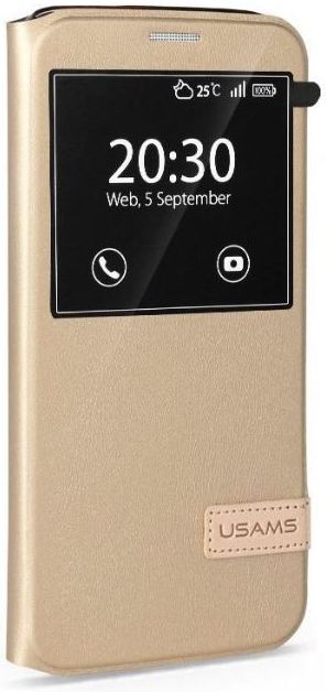 USAMS Muge Series Samsung Galaxy S7 Edge Stand Bookcase Goud afbeelding 1
