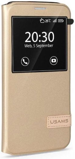 USAMS Muge Series Samsung Galaxy S7 Edge Stand Bookcase Goud afbeelding 1
