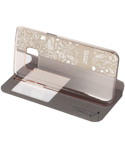 USAMS Muge Samsung Galaxy S7 Stand Bookcase Hoesje Goud afbeelding 2