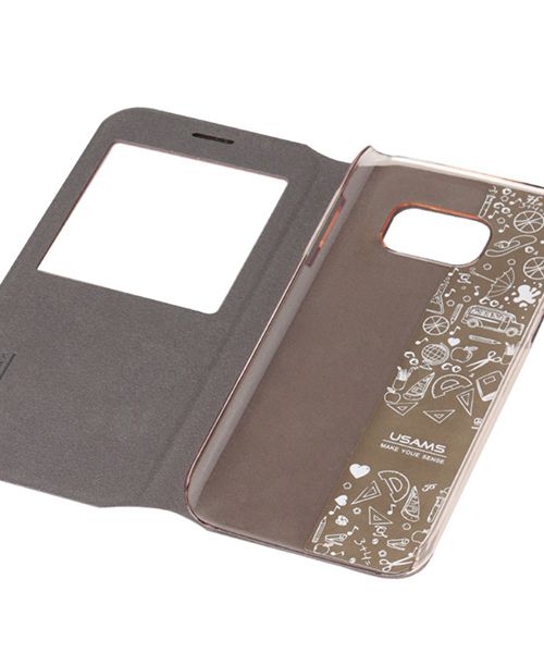 USAMS Muge Samsung Galaxy S7 Stand Bookcase Hoesje Goud afbeelding 3