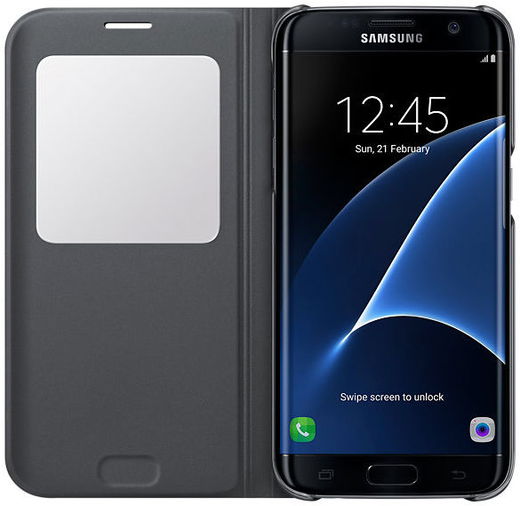 Samsung Galaxy S7 Edge S-View Cover Zwart Origineel afbeelding 4