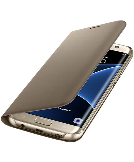 Samsung Galaxy S7 Edge Portemonnee Hoesje Goud Origineel afbeelding 1