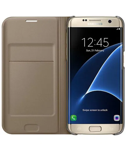 Samsung Galaxy S7 Edge Portemonnee Hoesje Goud Origineel afbeelding 2