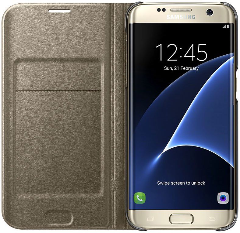 Samsung Galaxy S7 Edge Led View Hoesje Goud Origineel afbeelding 2