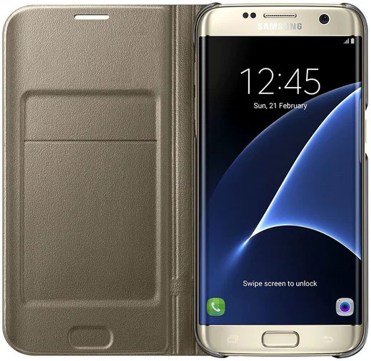 Samsung Galaxy S7 Edge Led View Hoesje Goud Origineel afbeelding 2