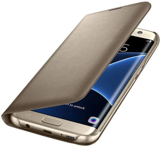 Samsung Galaxy S7 Edge Led View Hoesje Goud Origineel afbeelding 3