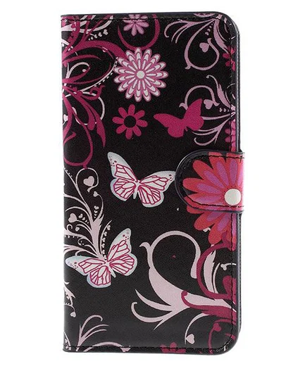 Samsung Galaxy J3 (2016) Portemonnee Hoesje Butterfly Flowers afbeelding 3