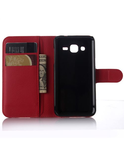 Samsung Galaxy J3 (2016) Portemonnee Hoesje Rood afbeelding 5