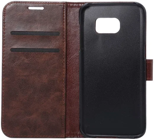 Samsung Galaxy S7 Edge Portemonnee Bookcase Hoesje Coffee afbeelding 6