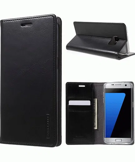 Mercury Portemonnee Flip Hoesje Samsung Galaxy S7 Edge Zwart afbeelding 2