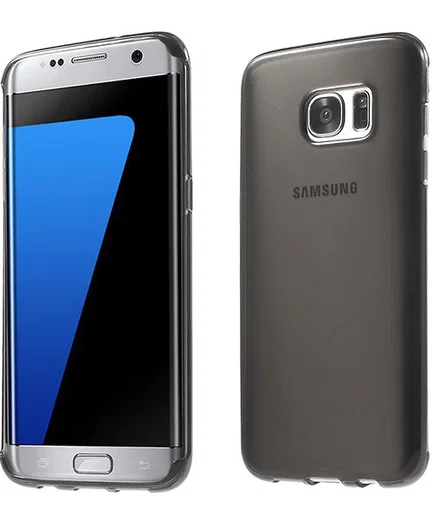 Samsung Galaxy S7 Edge Glanzend TPU Hoesje Grijs afbeelding 1