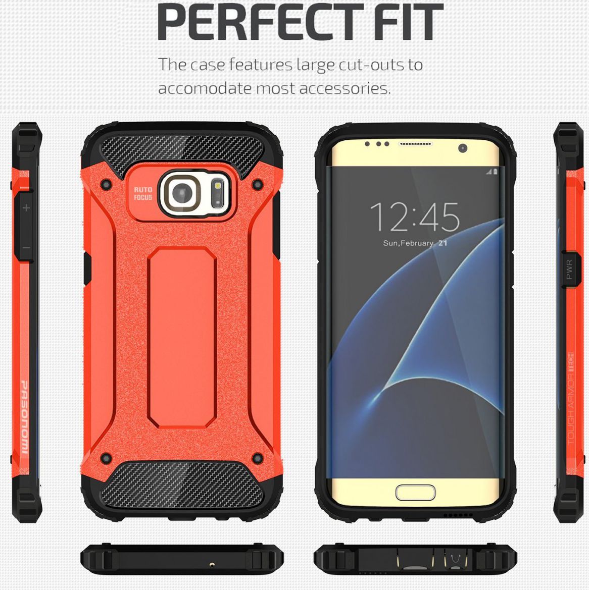 Samsung Galaxy S7 Edge Cool Armor Hoesje Rood afbeelding 6