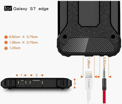 Samsung Galaxy S7 Edge Cool Armor Hoesje Zwart afbeelding 3