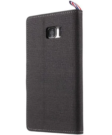 Samsung Galaxy S7 Edge Denim Portemonnee Hoesje Zwart afbeelding 3