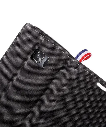 Samsung Galaxy S7 Edge Denim Portemonnee Hoesje Zwart afbeelding 8