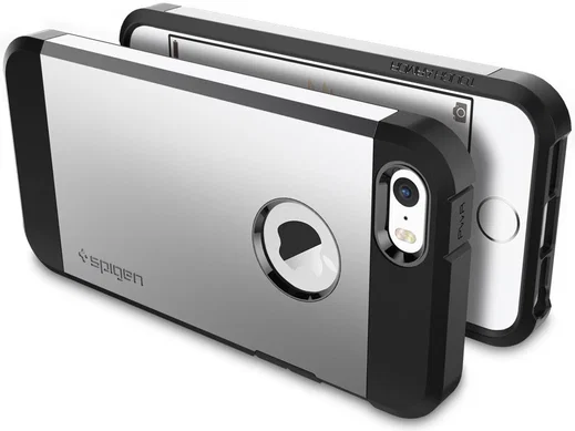 Spigen Tough Armor Hoesje iPhone SE Satin Silver afbeelding 7