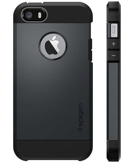 Spigen Tough Armor Hoesje iPhone SE Metal Slate afbeelding 2