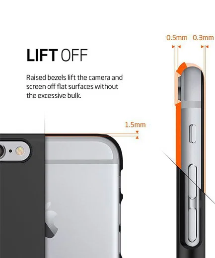 Spigen Thin Fit Case Apple iPhone 6S Smooth Black afbeelding 7
