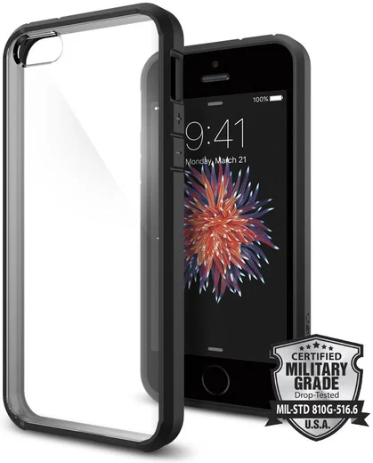 Spigen Ultra Hybrid Hoesje iPhone SE Smooth Black afbeelding 1