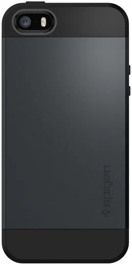 Spigen Slim Armor Hoesje iPhone SE Metal Slate afbeelding 2