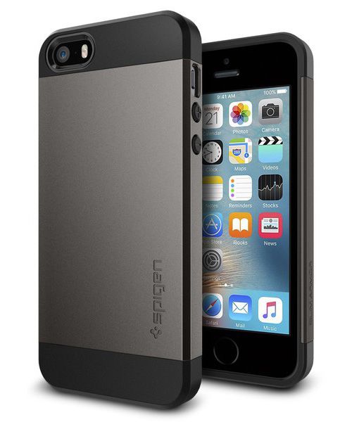 Spigen Slim Armor Hoesje iPhone SE Gunmetal afbeelding 1