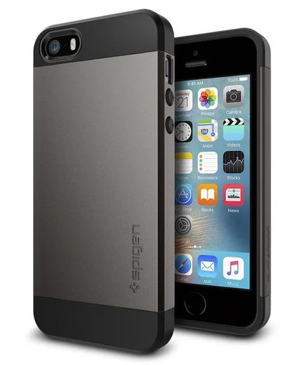 Spigen Slim Armor Hoesje iPhone SE Gunmetal afbeelding 1