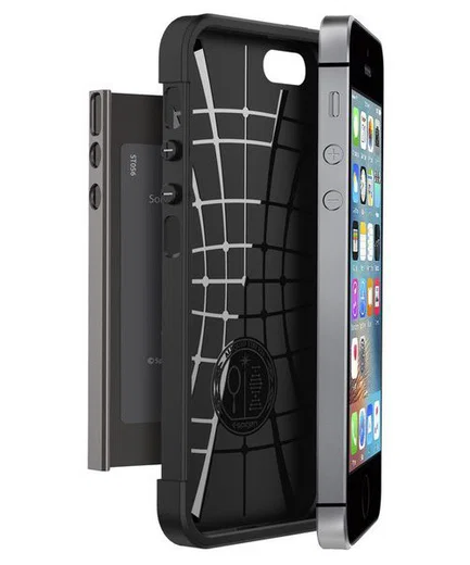 Spigen Slim Armor Hoesje iPhone SE Gunmetal afbeelding 2