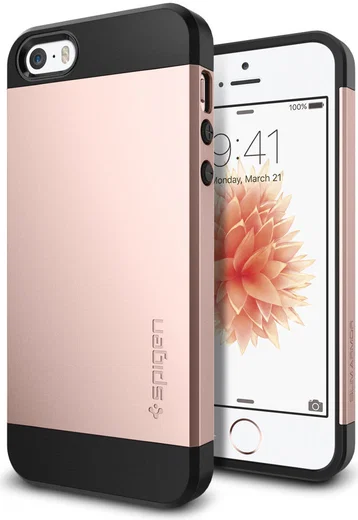 Spigen Slim Armor Hoesje iPhone SE Rose Gold afbeelding 7