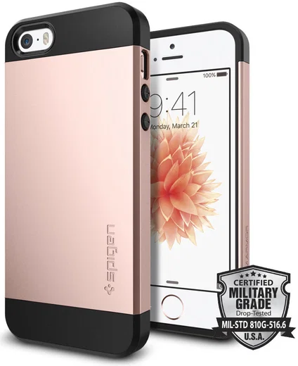 Spigen Slim Armor Hoesje iPhone SE Rose Gold afbeelding 1