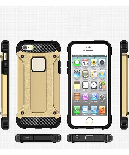Apple iPhone 5/5S/SE Hoesje Shock Proof Hybride Back Cover Goud afbeelding 13