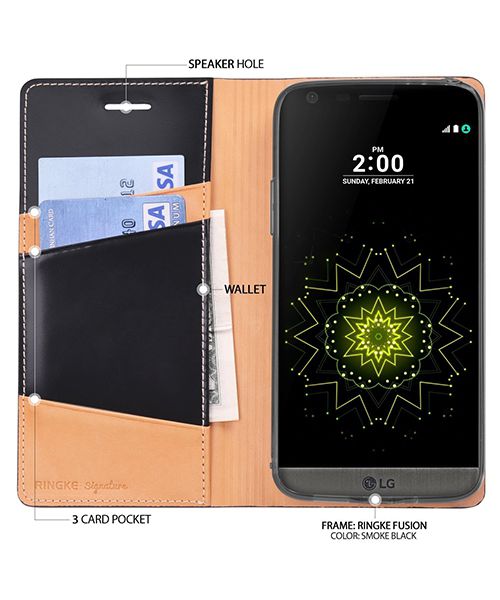 Ringke Signature Flip Hoesje LG G5 (SE) Zwart afbeelding 1
