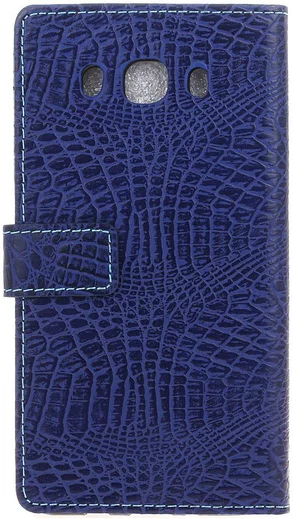 Samsung Galaxy J5 (2016) Krokodil Flipcase Donker Blauw afbeelding 4