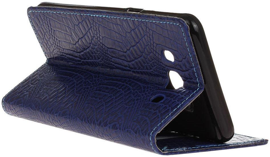 Samsung Galaxy J5 (2016) Krokodil Flipcase Donker Blauw afbeelding 2