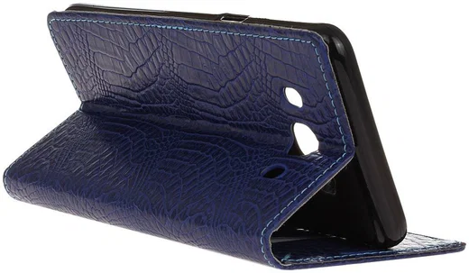 Samsung Galaxy J5 (2016) Krokodil Flipcase Donker Blauw afbeelding 2