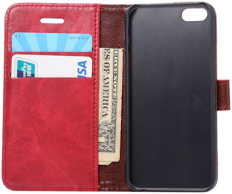 Apple iPhone SE / 5S / 5 Hoesje Portemonnee Rood afbeelding 6