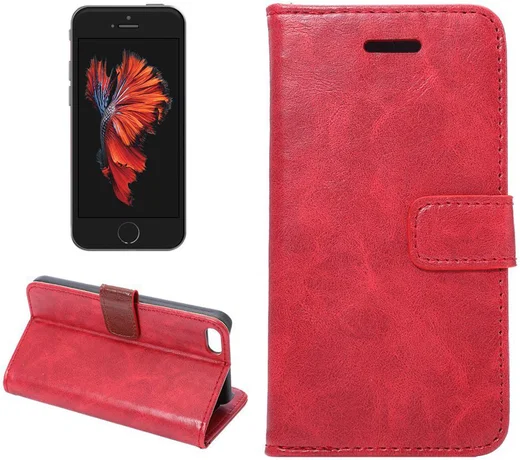 Apple iPhone SE / 5S / 5 Hoesje Portemonnee Rood afbeelding 5