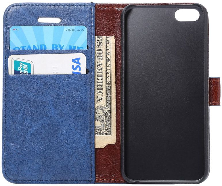 Apple iPhone SE / 5S / 5 Hoesje Portemonnee Donker Blauw afbeelding 6