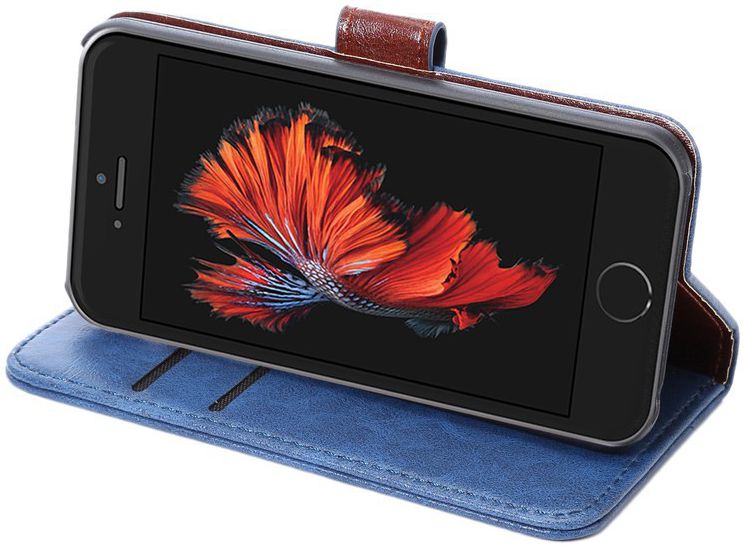 Apple iPhone SE / 5S / 5 Hoesje Portemonnee Donker Blauw afbeelding 10