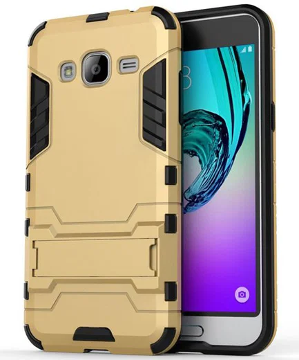 Samsung Galaxy J3 (2016) Hybrid Case Goud afbeelding 1